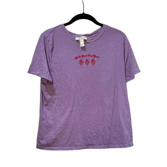 FOREVER 21 With A Purpose Strawberry Let the Good Times Grow T Shirt - Medium - Picture 1 of 6